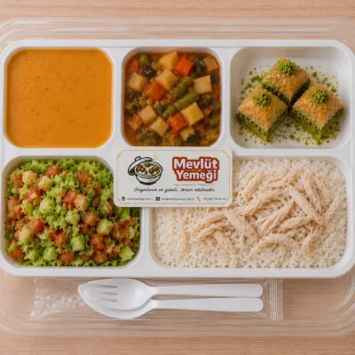 Tavuklu Pilavlı Mevlüt Yemeği Paketli Tabldot Menü