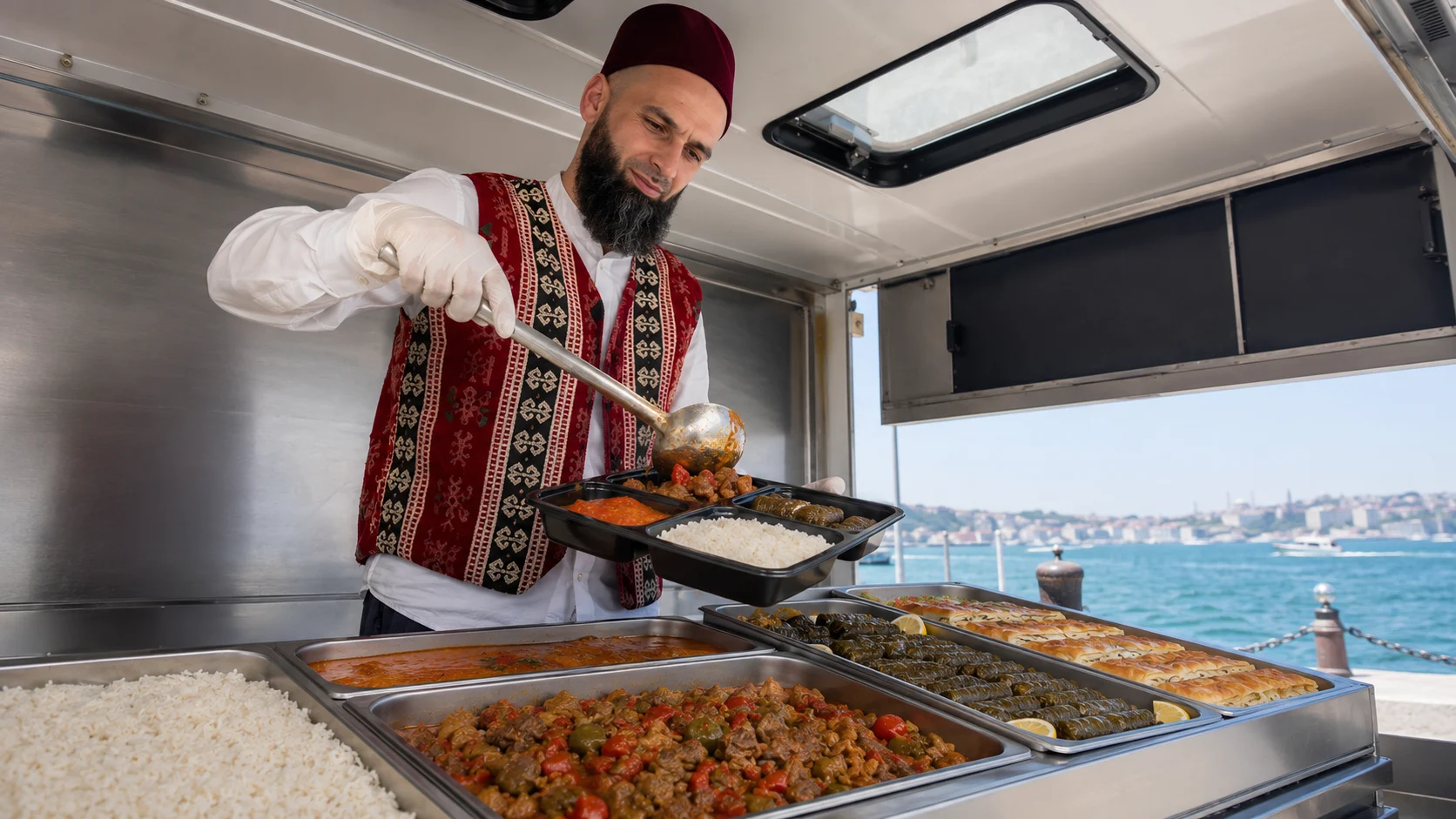 İstanbul mevlüt yemeği dağıtımında paketli yemeklerin adrese teslim edilmesi